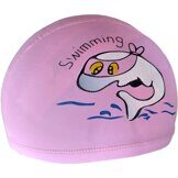 Шапочка детская для плавания (ПУ) "Дельфин" (розовая с рисунком)